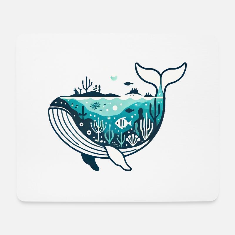 Wal - Mousepad (Querformat) - Weiß