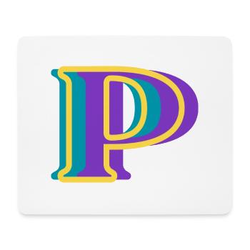 Mehrfarbiger Buchstabe p - Mousepad (Querformat) - Weiß - Vorne