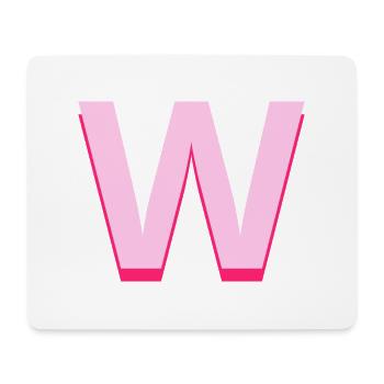 Pop und moderner rosa Buchstabe w - Mousepad (Querformat) - Weiß - Vorne
