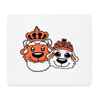 Deux Chiens Couronne Roi Reine Souverain Majesté - Tapis de souris (format paysage) - blanc - Devant