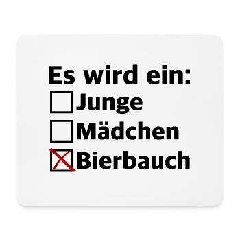 Es wird ein Bierbauch | Schwanger, Bier, Party - Mousepad (Querformat) - Weiß - Vorne