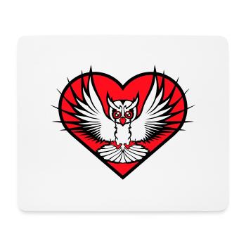 Eule Herz Symbol Form Vogel Liebe Uhu fliegt Cool - Mousepad (Querformat) - Weiß - Vorne
