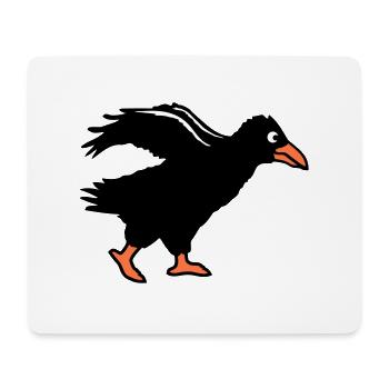 Raven bird walks crow fast running running funny - Mouse Pad (horizontal) - white - Front