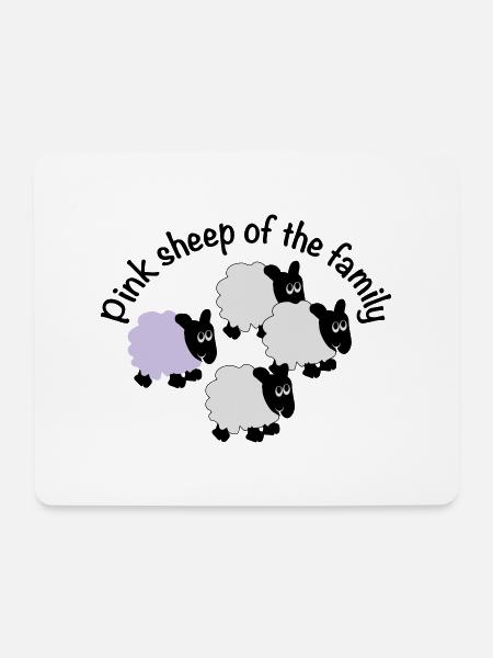 Pink sheep of the family - Mouse Pad (horizontal) - white