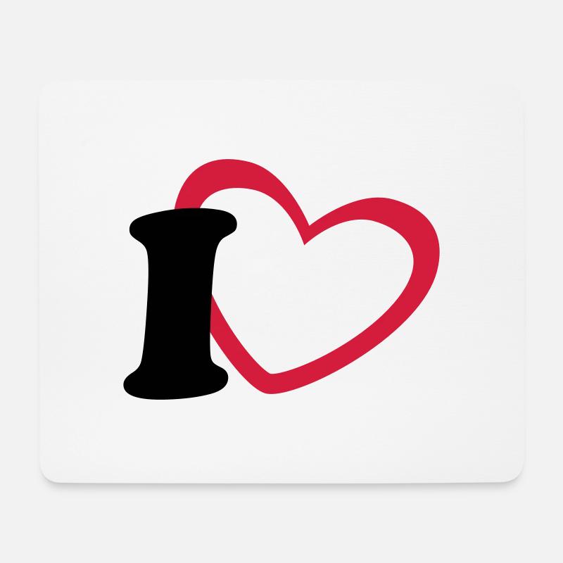 i love - Mousepad (Querformat) - Weiß