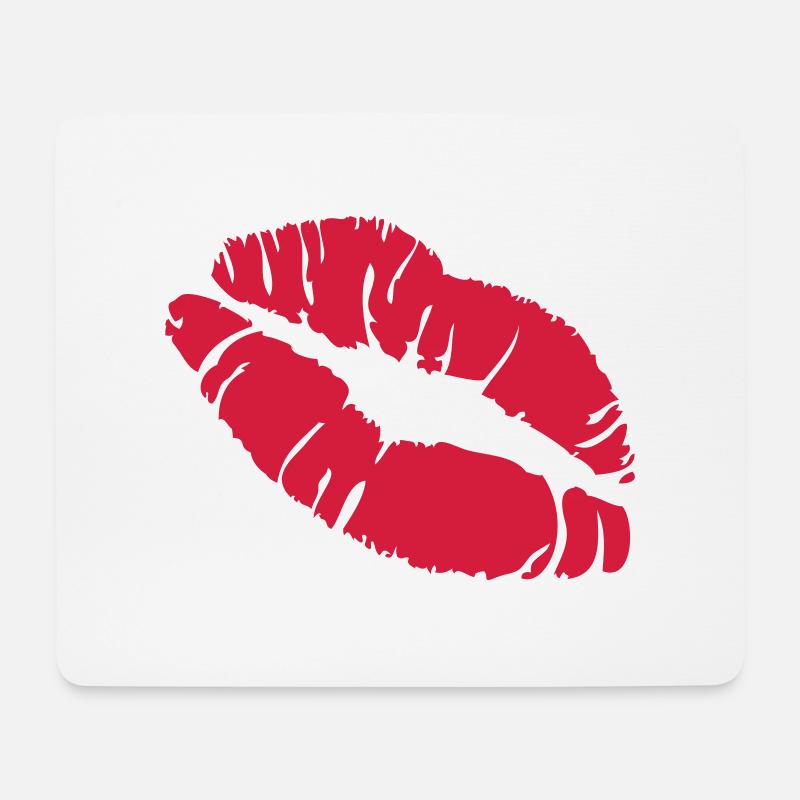 kuss mund lippen - Mousepad (Querformat) - Weiß