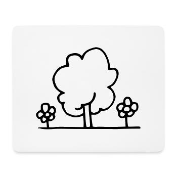 Baum mit Blumen - Mousepad (Querformat) - Weiß - Vorne