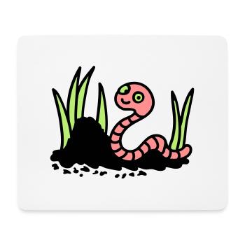 Regenwurm Erde - 3 - Mousepad (Querformat) - Weiß - Vorne