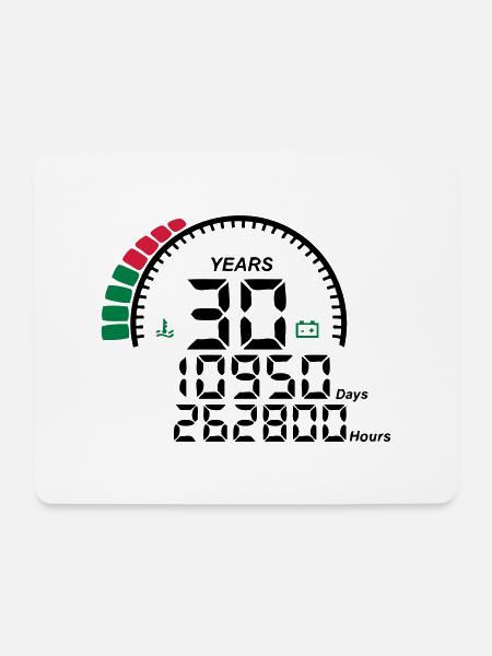 Jahre 30 Jahre Jubiläum Meter - Mousepad (Querformat) - Weiß