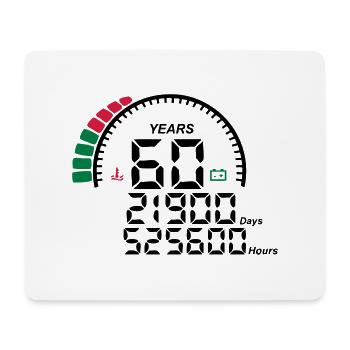 compteur anniversaire years ans 60 - Tapis de souris (format paysage) - blanc - Devant