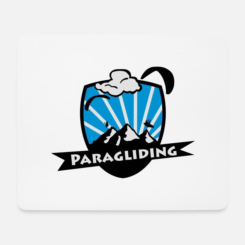 Paragliding / Paraglider Logo - Mousepad (Querformat) - Weiß