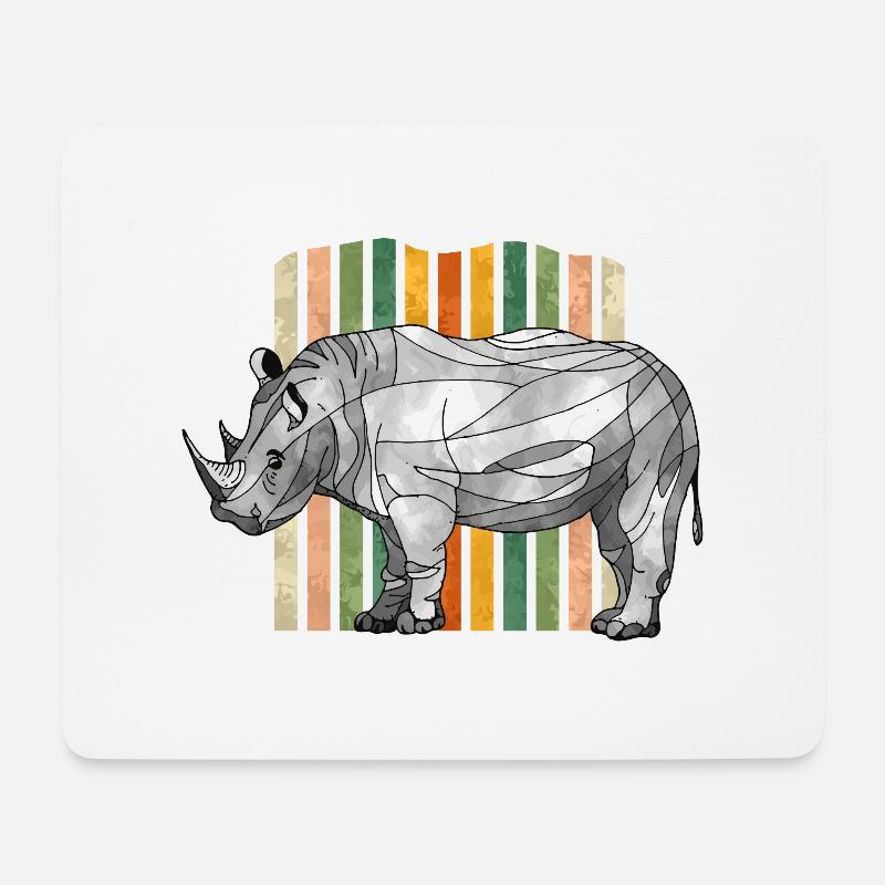 Nashorn - Mousepad (Querformat) - Weiß