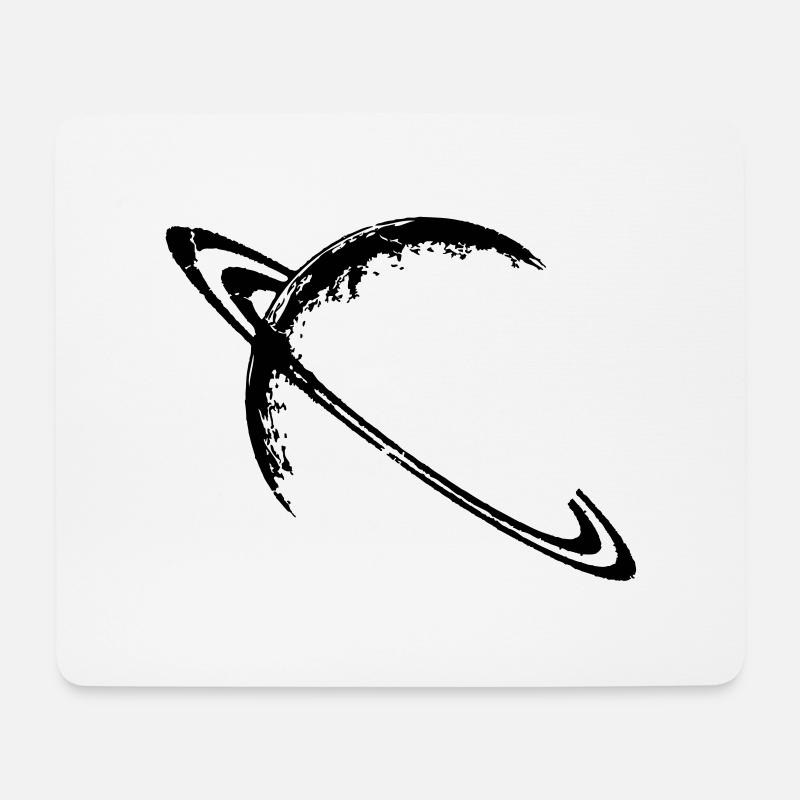 Saturn und seine Ringe - Mousepad (Querformat) - Weiß