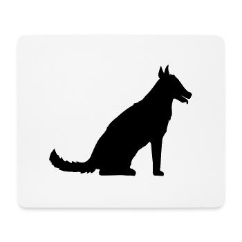 sitz sitzender hund niedlich suess haustier herrch - Mousepad (Querformat) - Weiß - Vorne