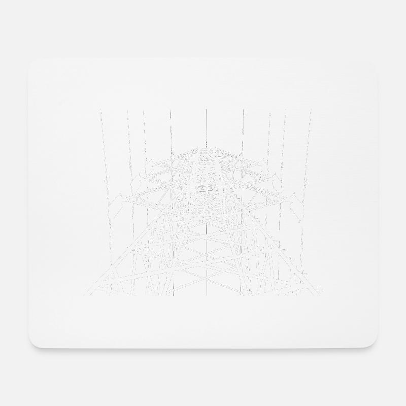 Strommast weiß - Mousepad (Querformat) - Weiß