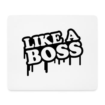 like_a_boss_logo_c1 - Tapis de souris (format paysage) - blanc - Devant