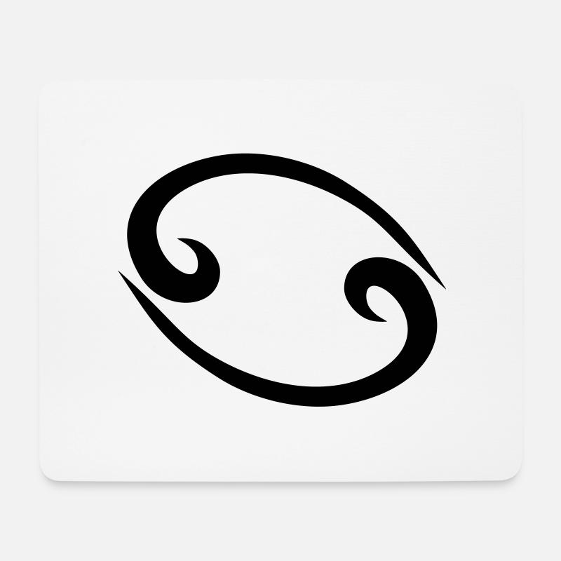 Krebs 2 Glyphe Sternzeichen Symbol - Mousepad (Querformat) - Weiß