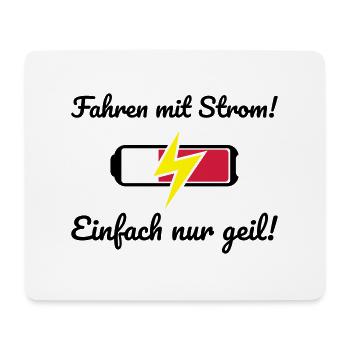 Fahren mit Strom Elektroauto Elektro Accu - Mousepad (Querformat) - Weiß - Vorne