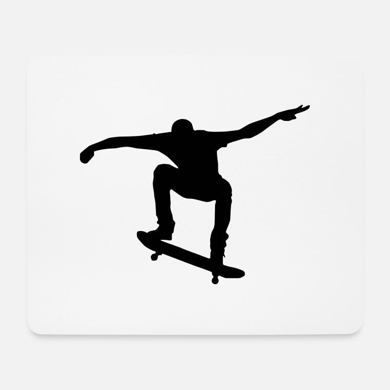 Skater silhouette - Mouse Pad (horizontal) - white