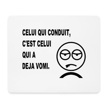 sam_deja_vomi_humour - Tapis de souris (format paysage) - blanc - Devant