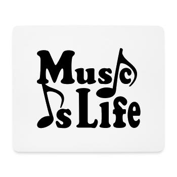 Music is Life. La musique est la vie - Tapis de souris (format paysage) - blanc - Devant