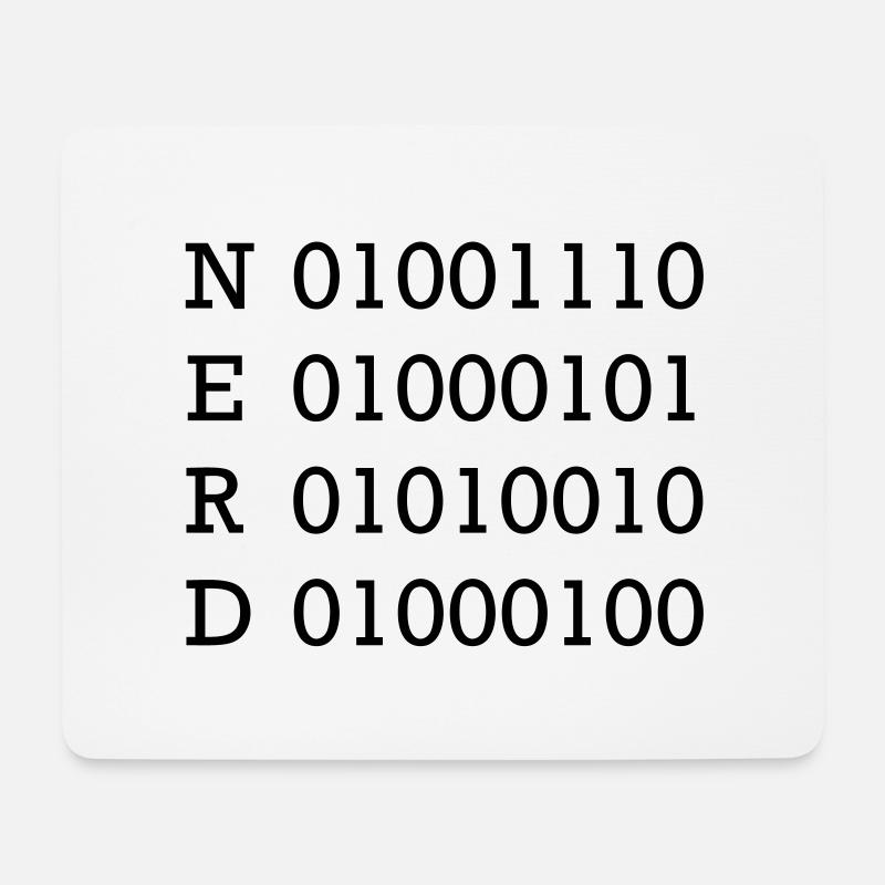 binary nerd - Mouse Pad (horizontal) - white