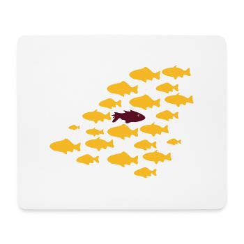 Gegen den Strom Schwimmen - Mousepad (Querformat) - Weiß - Vorne