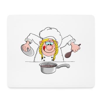 Kochen - Sterneköchin - Kochkunst - Mousepad (Querformat) - Weiß - Vorne