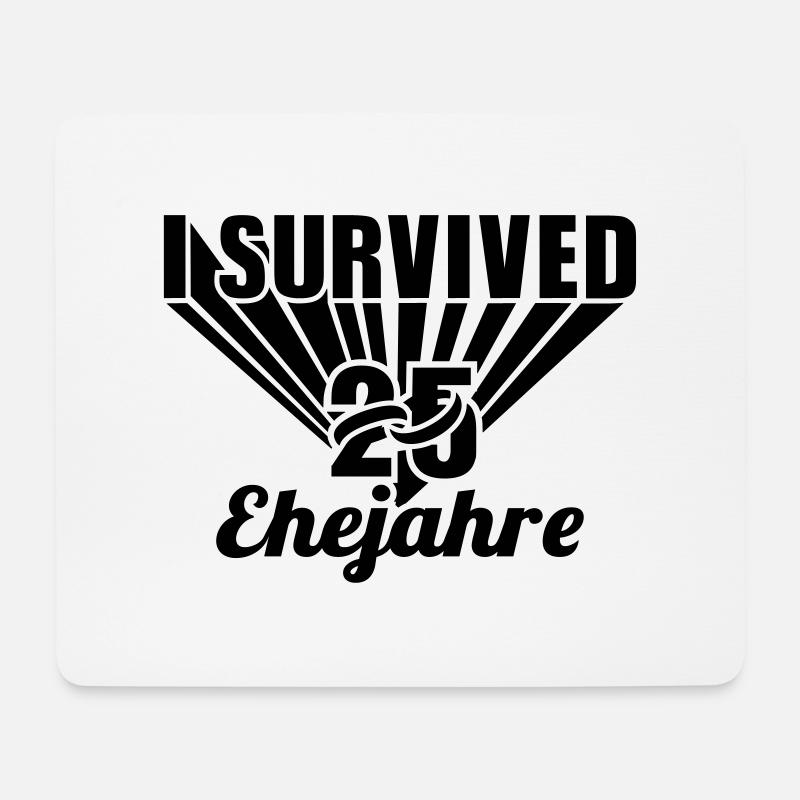 Silberhochzeit - 25 Jahre - Heirat - Jubiläum - 1C - Mousepad (Querformat) - Weiß