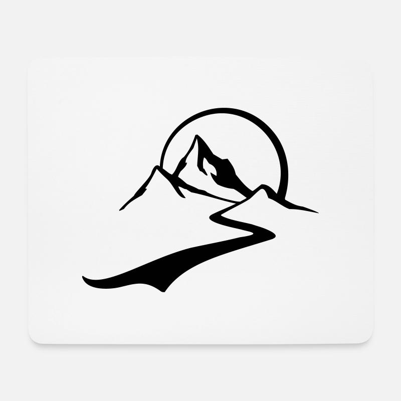 berg_tour - Mousepad (Querformat) - Weiß