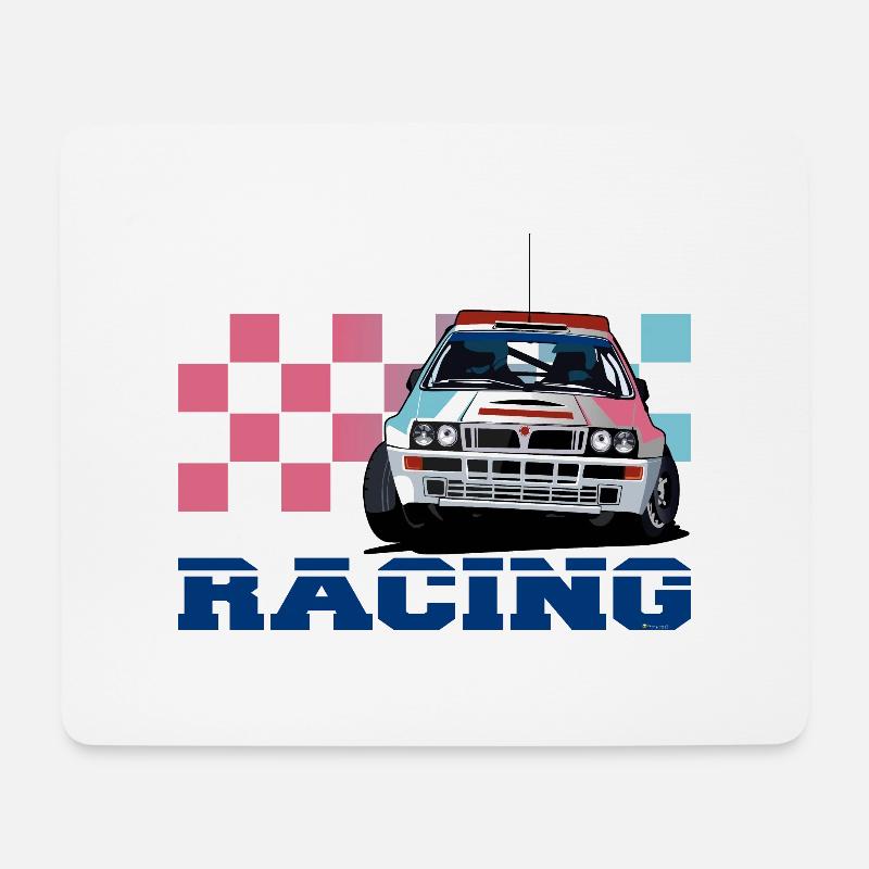 Rallye-Auto - Mousepad (Querformat) - Weiß