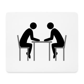 2 friends team couple office meeting talking sitting - Mouse Pad (horizontal) - white - Front