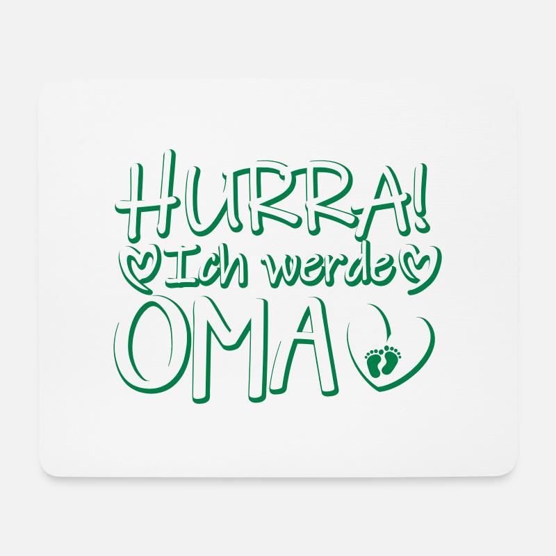 Hurra Ich werde Oma Schwangerschaft Baby Motiv - Mousepad (Querformat) - Weiß