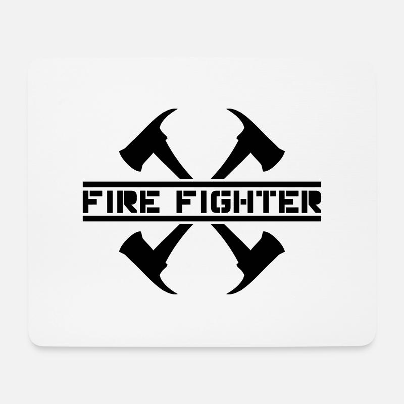 2 Feuerwehr Äxte Firefighter - Mousepad (Querformat) - Weiß