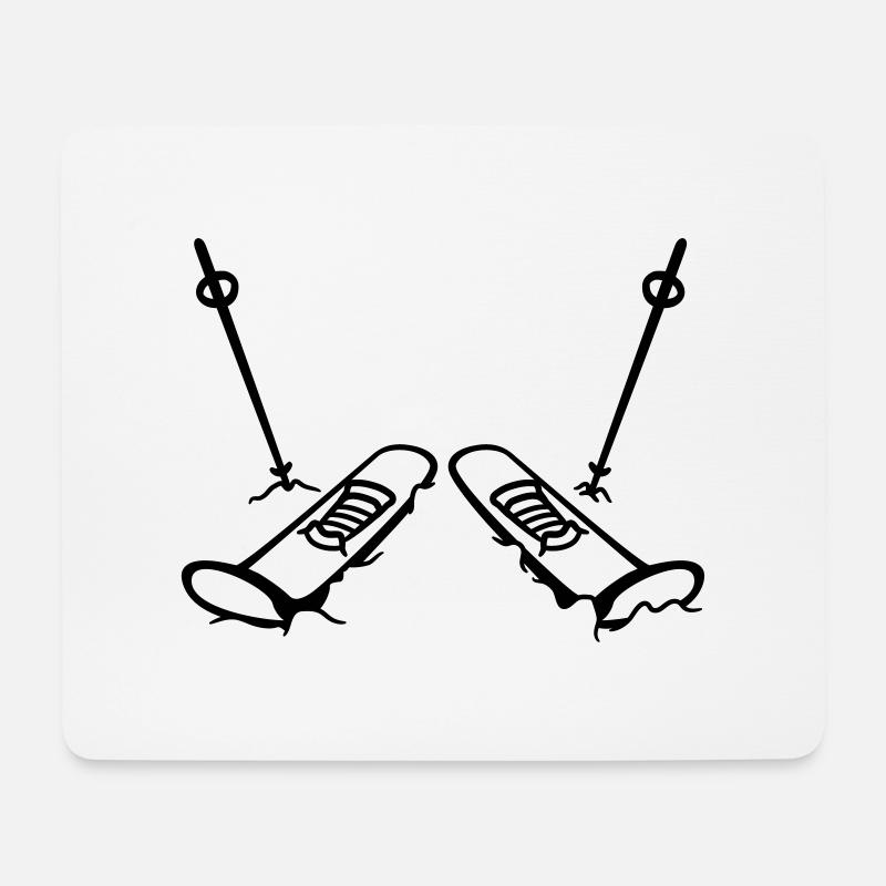 comic sport skier cartoon clipart urlaub 2 ski bre - Mousepad (Querformat) - Weiß