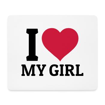 I love my Girl - Tapis de souris (format paysage) - blanc - Devant
