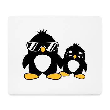 pingouin papa enfant bébé garçon père fils fille f - Tapis de souris (format paysage) - blanc - Devant