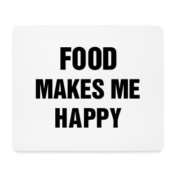 Food makes me happy - Tapis de souris (format paysage) - blanc - Devant