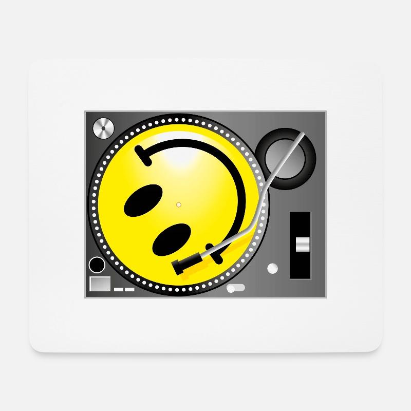 Smiley Record Player - Mouse Pad (horizontal) - white