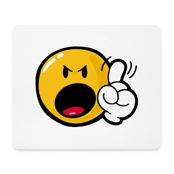 Smiley Anger Cross - Mouse Pad (horizontal) - white - Front