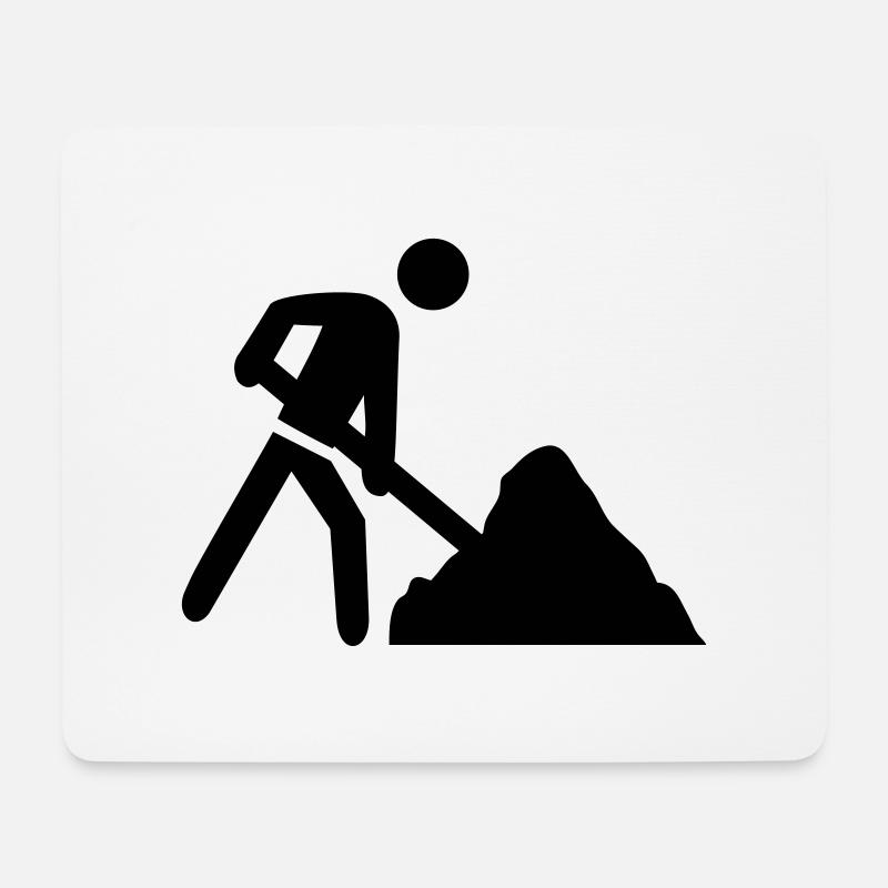 baustelle icon - Mousepad (Querformat) - Weiß