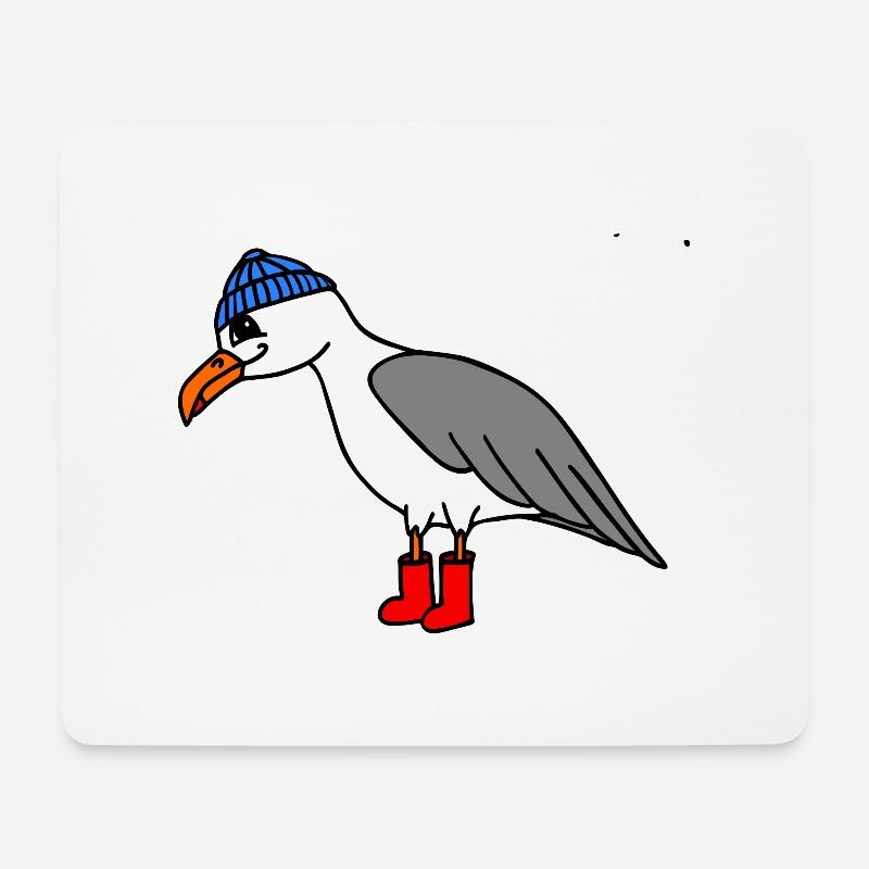 Möwe - Mousepad (Querformat) - Weiß