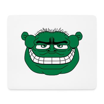 monster gesicht lustig oger ork troll knom horror - Mousepad (Querformat) - Weiß - Vorne
