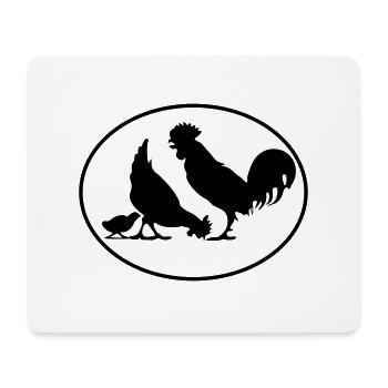 familie / Hühner / hühnerhof - Mousepad (Querformat) - Weiß - Vorne