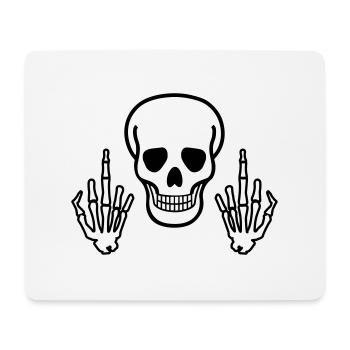 Skull & Middle Finger, 2 coloured - Tapis de souris (format paysage) - blanc - Devant