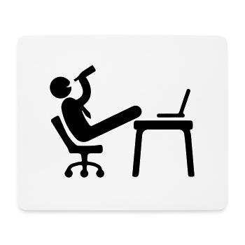 arbeiten job mitarbeiter lustig bier - Mousepad (Querformat) - Weiß - Vorne