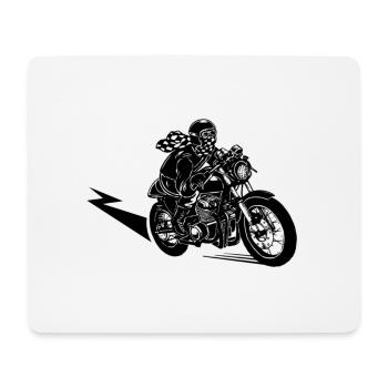 Motorrad Fahrer - Mousepad (Querformat) - Weiß - Vorne