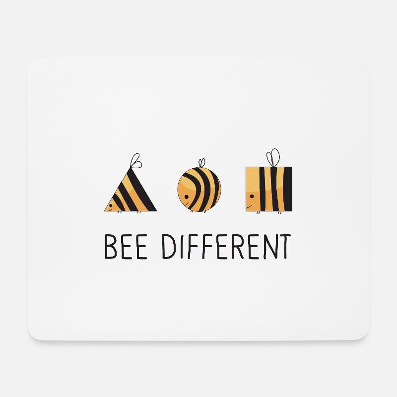 Bee Different - Sei anders mit lustigen Bienen - Mousepad (Querformat) - Weiß