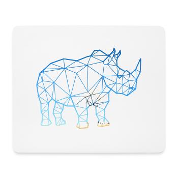 Rhinoceros in polygon style - Mouse Pad (horizontal) - white - Front