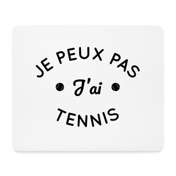 Je peux pas j'ai Tennis - Tapis de souris (format paysage) - blanc - Devant